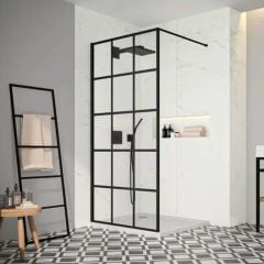 Merlyn Black Squared Wetroom Shower Wall Panel 1200mm - BLKFSWCTL120