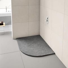 Merlyn Truestone Offset Quadrant Shower Tray Right Hand with Waste - Fossil Grey - 1000 x 800mm - T108HFR