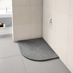 Merlyn Truestone Offset Quadrant Shower Tray Right Hand with Waste - Graphite - 1000 x 800mm - T108HGR
