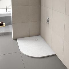 Merlyn Truestone Offset Quadrant Shower Tray Right Hand with Waste - White - 1000 x 800mm - T108HWR
