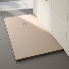 Merlyn Truestone Rectangular Shower Tray with Integrated Waste - Sandstone - 1000 x 800mm - T108RTS