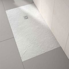 Merlyn Truestone Rectangular Shower Tray with integrated Waste - White - 1000 x 800mm - T108RTW