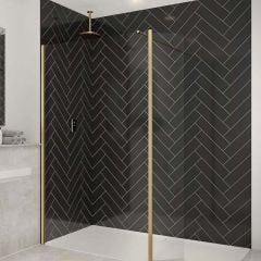 Merlyn 8mm Wetroom Shower Swivel Panel - 300mm - Brushed Brass - 8WSV30BBR