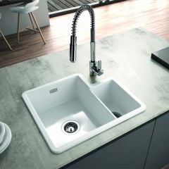 Thomas Denby Metro 1.3 Bowl Ceramic Kitchen Sink - White - MET1010