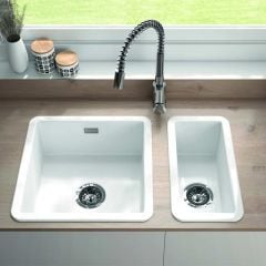 Thomas Denby Metro 0.5 Bowl Ceramic Kitchen Sink - White - MET1030