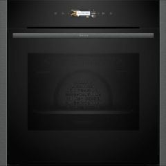Neff N70 B24CR71G0B Bulit In Single Pyrolytic Oven With Home Connect - Black with Graphite Grey Trim - Clean