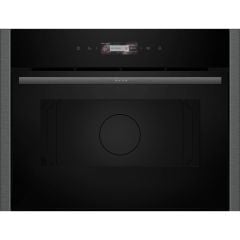 Neff N70 C24GR3XG1B Built In Compact Microwave and Grill - Black with Graphite Grey Trim - Clean