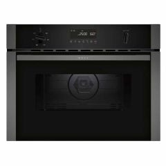 Neff N50 C1AMG84G0B Built-In Compact Combi Microwave And Oven - Graphite Grey - Front Face Display View