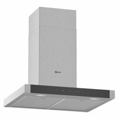 Neff N50 D64BHM1N0B 60cm Box Design Chimney Cooker Hood - Stainless Steel - Mounted Front View