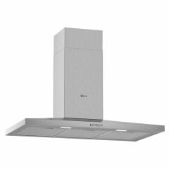 Neff N30 D92QBC0N0B 90cm Slim Pyramid Chimney Cooker Hood - Stainless Steel - Mounted Front View