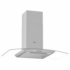 Neff N30 D94ABC0N0B 90cm Curved Glass Chimney Cooker Hood - Stainless Steel - Mounted Front View