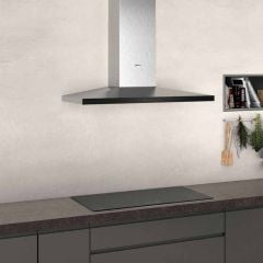 Neff N50 D94QFM1N0B 90cm Slim Pyramid Chimney Cooker Hood - Stainless Steel - Home Lifestyle Setup Front View