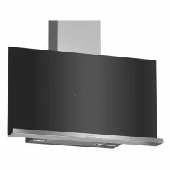 Neff N70 D95FRM1S0B 90cm Flat Glass Chimney Cooker Hood With Shelf - Black - Mounted Front View