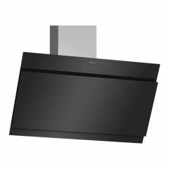 Neff N50 D95IHM1S0B 90cm Angled Glass Chimney Cooker Hood - Black - Mounted Front View