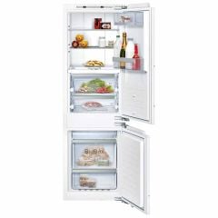 Neff N90 KI8865DE0 Built-In Frost Free 60/40 Fridge Freezer - White - Organized Storage Shelves Open Front View