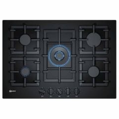 Neff N70 T27CS59S0 75cm Gas Hob - Black Glass - Gas On Cooking Zones Top View