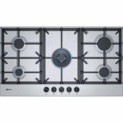 Neff N70 T29DS69N0 90cm Gas Hob - Stainless Steel - Cooking Zones Top View