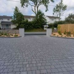 Brett Alpha Flow Block Paving Rectangular 80mm Medium Brick Pack of 384 - Charcoal - NLAFM80CL Lifestyle