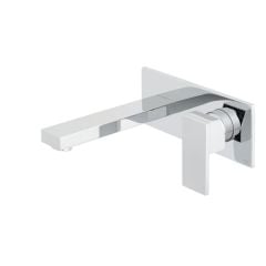 Vado Notion 2 Hole Basin Mixer Single Lever Wall Mounted with Rectangular Back Plate and Honeycomb Flow Regulator - NOT-109FS/A-C/P