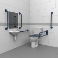 Nyma Pro Close Coupled Doc M Pack For Toilet With Exposed Fixings - Steel - Dark Blue - DM200K/DB