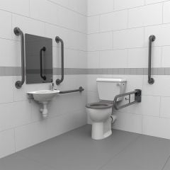 Nyma Pro Close Coupled Doc M Pack For Toilet With Exposed Fixings - Steel - Grey - DM200K/GY