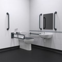 Nyma Care Premium Rimless Left Handed Back To Wall Doc M Pack For Toilet - Stainless Steel - Dark Grey - NY02-DM-33001-DG