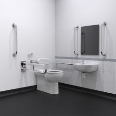 Nyma Care Premium Rimless Left Handed Back To Wall Doc M Pack For Toilet - Polished Stainless Steel - NY02-DM-33001-SP