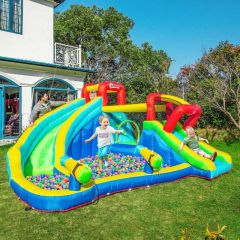 Outsunny 5-in-1 Extra Large Bouncy Castle with Slide & Pool - 3.85 x 3.65 x 2m - 342-044V70