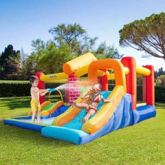 Outsunny 4-in-1 Extra Large Bouncy Castle with Slide & Pool - 3.8 x 3.7 x 2.3m - 342-055V70