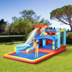 Outsunny 4-in-1 Bouncy Castle with Slide & Pool - 342-058V70