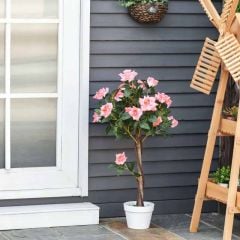 Outsunny Rose Tree Artificial Plant - 900mm - Pink & Green - 844-340