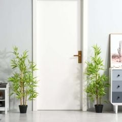 Outsunny 2-Piece Bamboo Artificial Plants - 1200mm - Green - 844-357