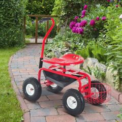 Outsunny Gardening Seed Spreader - Red - 845-029