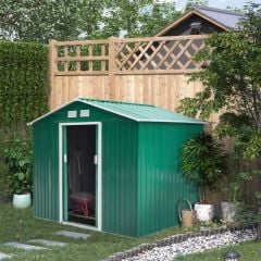 Outsunny 9 x 6ft Large Metal Garden Bike Storage Shed - Green - 845-031GN