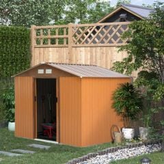 Outsunny 9 x 6ft Large Metal Garden Storage Shed - Yellow - 845-031YL