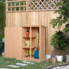 Outsunny 1.8 x 2.4ft Small Fir Wood Garden Storage Shed - Brown - 845-292