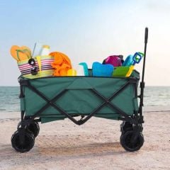 Outsunny Garden Trolley With Telescopic Handle - Green - 845-311GN