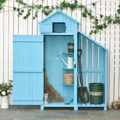 Outsunny Combination Wooden Garden Storage Shed - Blue - 845-323V01