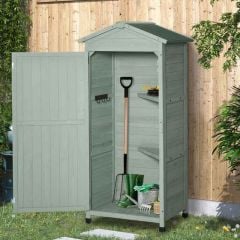 Outsunny 3-Tier Garden Wooden Storage Shed with Shelves - Green - 845-356GN