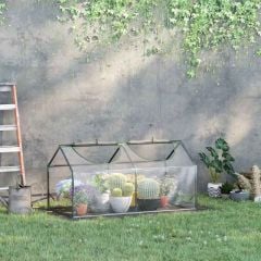 Outsunny Mini Greenhouse With Zipped Windows - Clear - 845-368V04