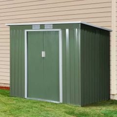 Outsunny 7 x 4ft Bike Storage Shed with Double Door / Sloped Roof - Green - 845-390
