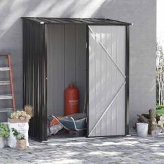 Outsunny 5.3 x 3.1ft Metal Outdoor Storage Shed with Single Door - Charcoal Grey - 845-532