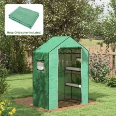 Outsunny Replacement Greenhouse Cover With Roll-Up Door And Windows - 845-944V00GN