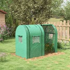 Outsunny Mini Greenhouse Tunnel with Roll-up Doors - Green - 845-956V00GN