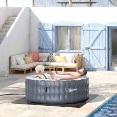 Outsunny 4 Person Inflatable Hot Tub - Grey