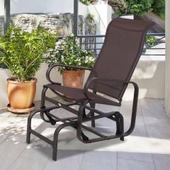 Outsunny Outdoor Garden Rocking Chair - Steel - Grey - 84A-009