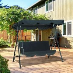 Outsunny 3 Seater Canopy Swing Chair - Black - 84A-054BK
