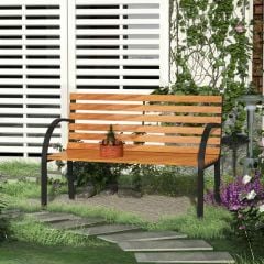 Outsunny Garden Bench - Steel/Wood - 84B-188