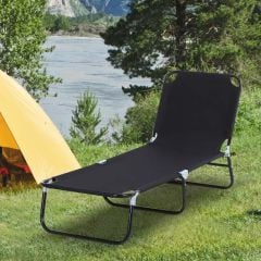 Outsunny Reclining Sun Lounger - Black - 84B-442BK