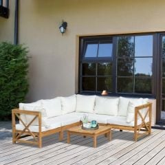 Outsunny 6 Piece Garden Furniture Set - Cream White